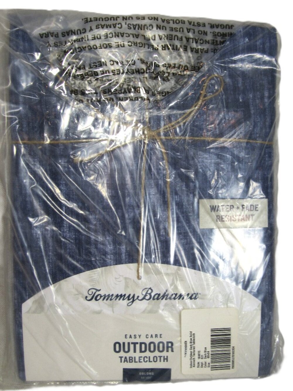 TOMMY BAHAMA NEW IN PACK INDOOR OUTDOOR TABLE CLOTH, DENIM BLUE 60 X 84 SWEEEEET